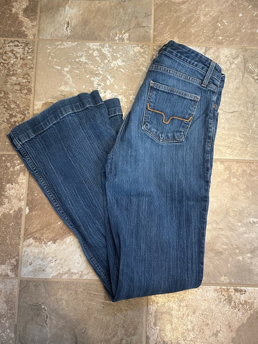 Kimes Ranch Dark Blue Denim Flare Jeans